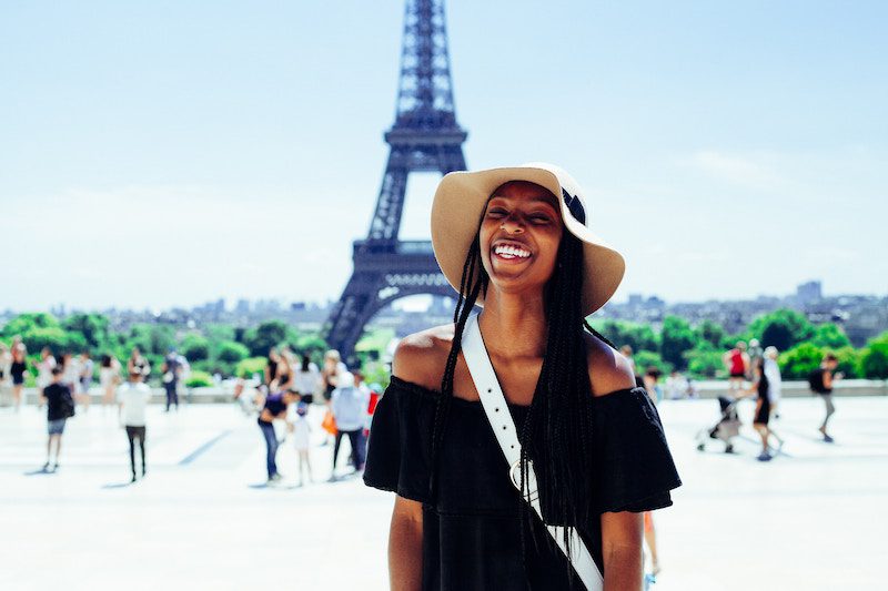 Woman enjoying Paris