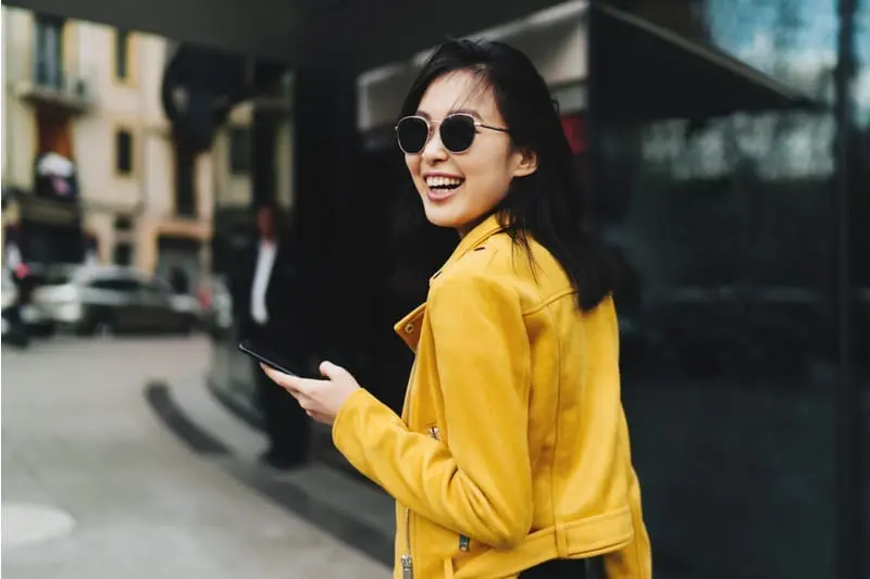 Woman walking on the street