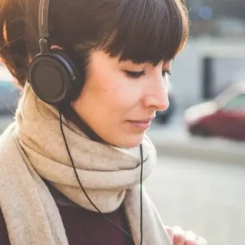 Woman listening to music