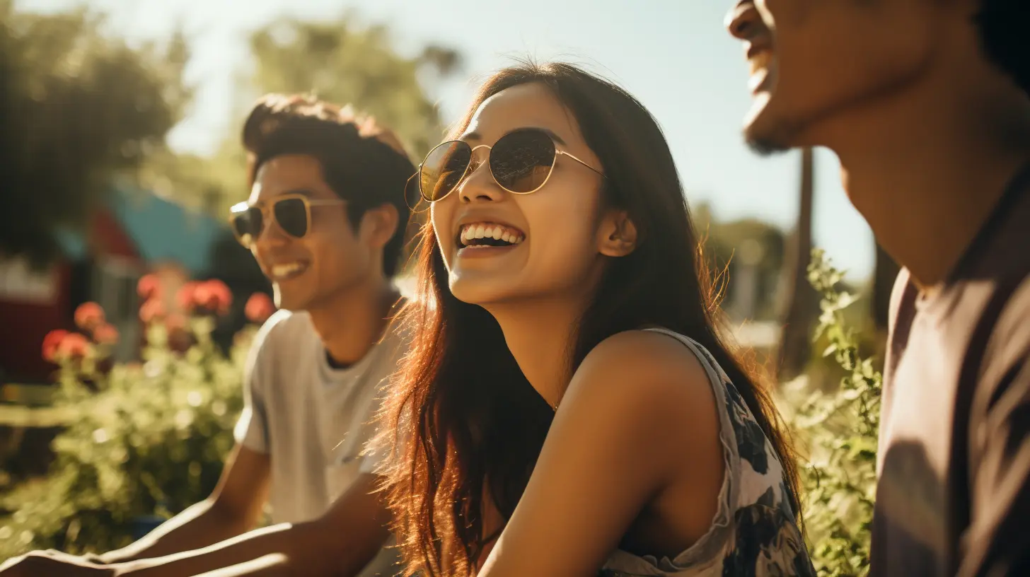 Happy millennials and Gen Z friends embracing positivity, challenging snowflake generation stereotypes.