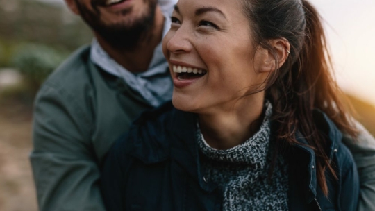 Couple laughing