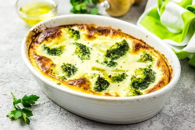 Mediterranean broccoli cheese omelet