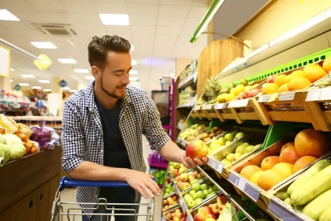 man doing groceries
