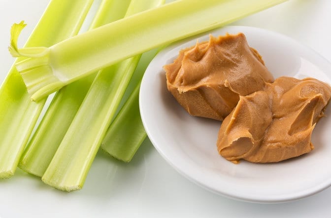 Celery and almond butter