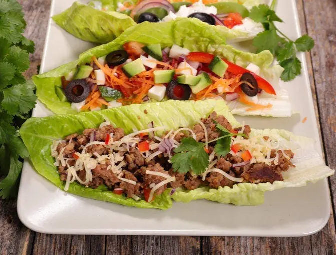 Chili beef lettuce wraps