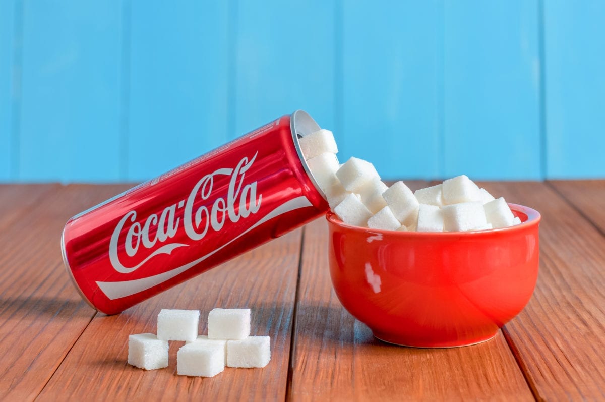 coca cola is packed with sugar