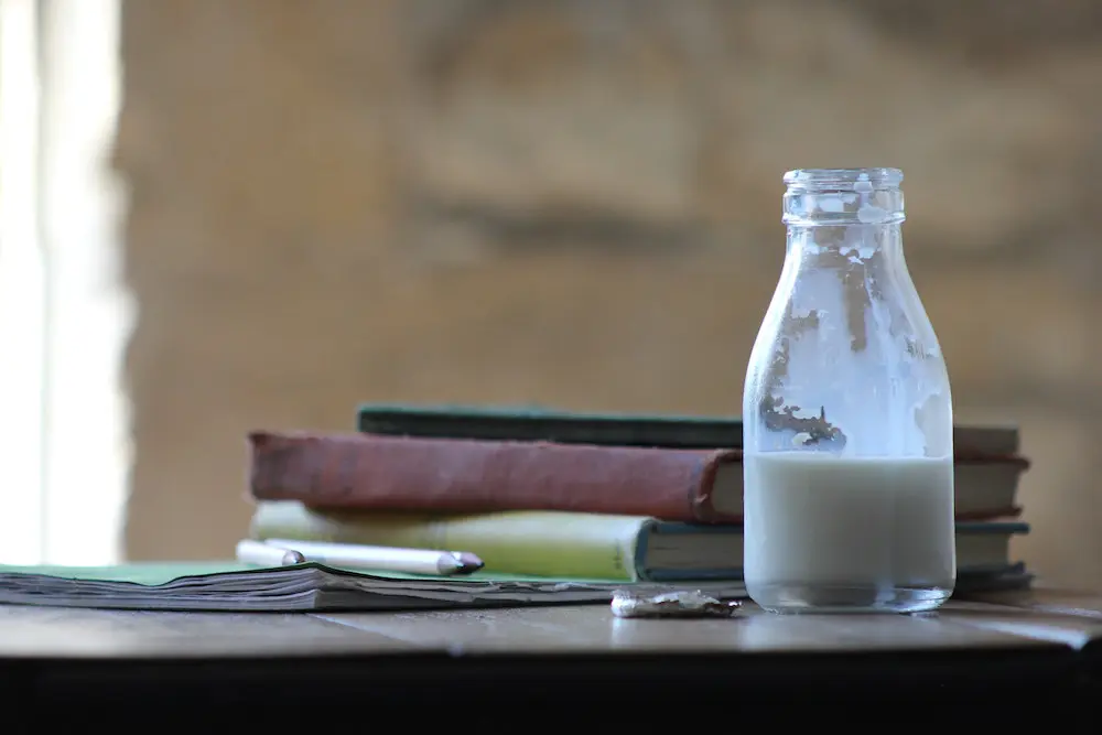 glass bottle of milk