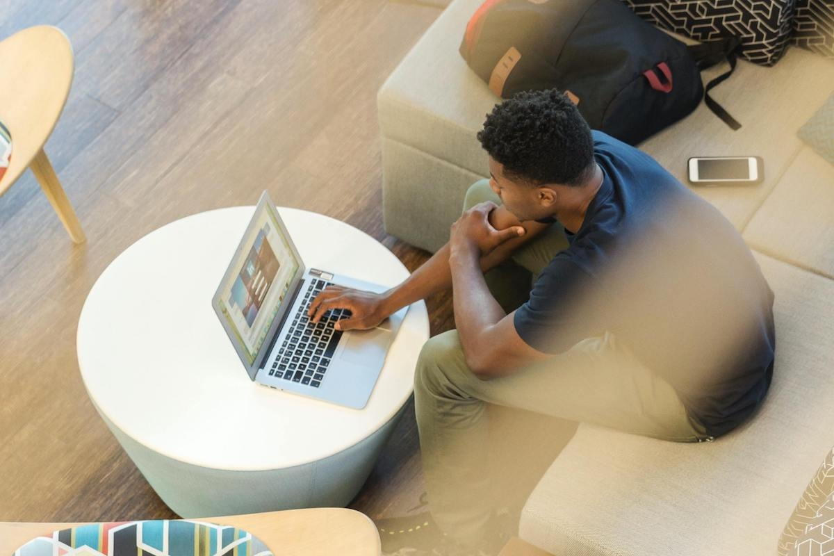 Man working on his laptop