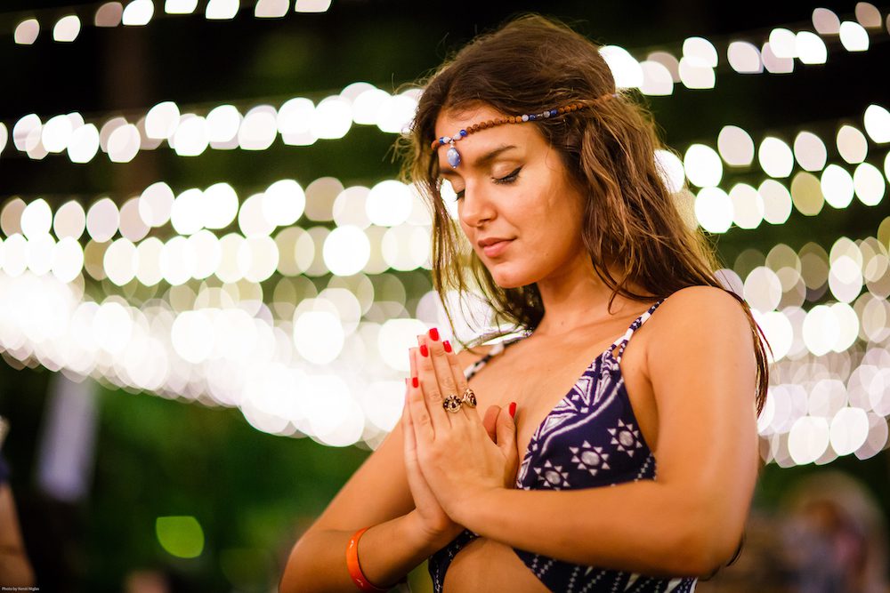 Woman using the law of attraction at A-Fest Bali 2018