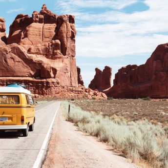 Van in the Moab for the ultimate bucket list