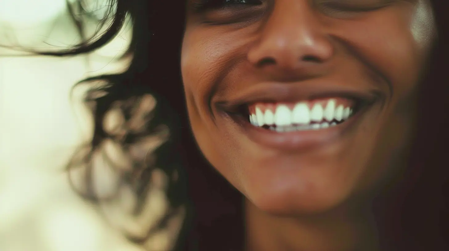 A woman with radiant skin and a bright smile, exuding confidence and well-being.