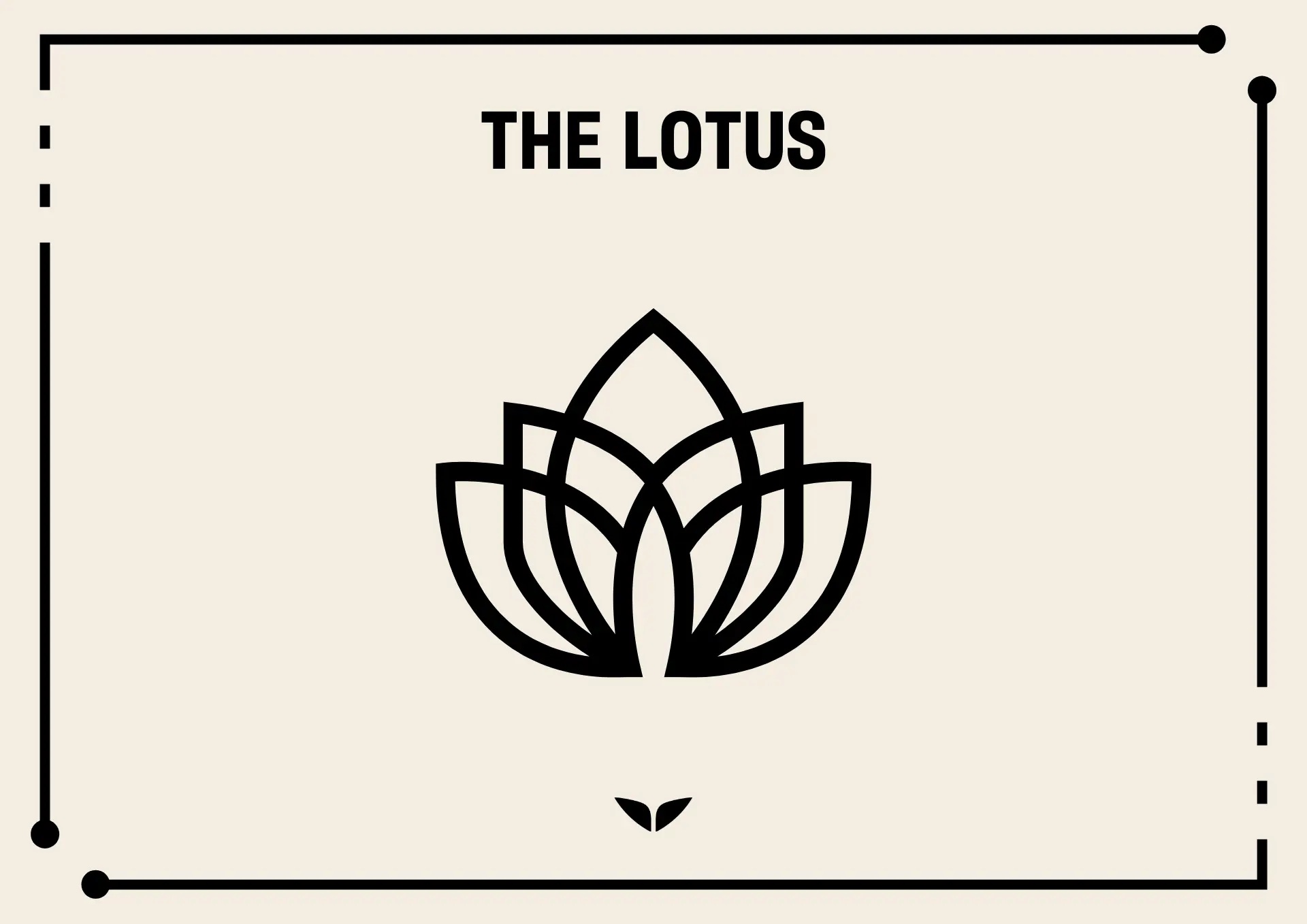 A simple black-and-white lotus flower illustration, symbolizing purity, spiritual awakening, and inner peace in various traditions.