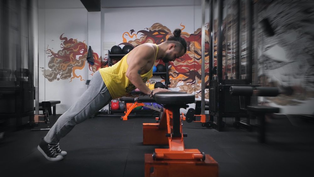 Ronan doing incline push ups