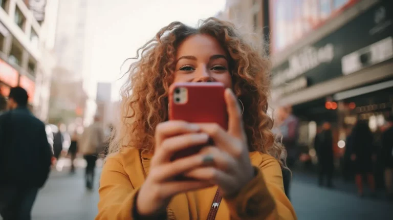 A woman taking a selfie