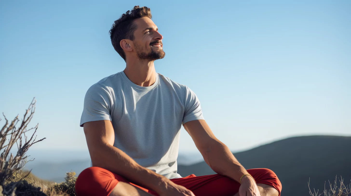 A man practicing mantra meditation