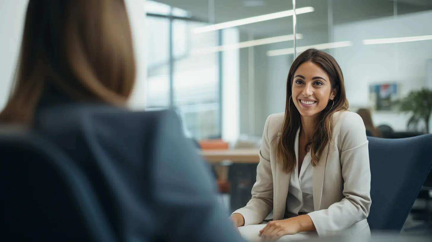 A woman speaking to her client and learning how to become a business coach