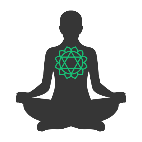 Custom graphic image of a heart chakra on a silhouette