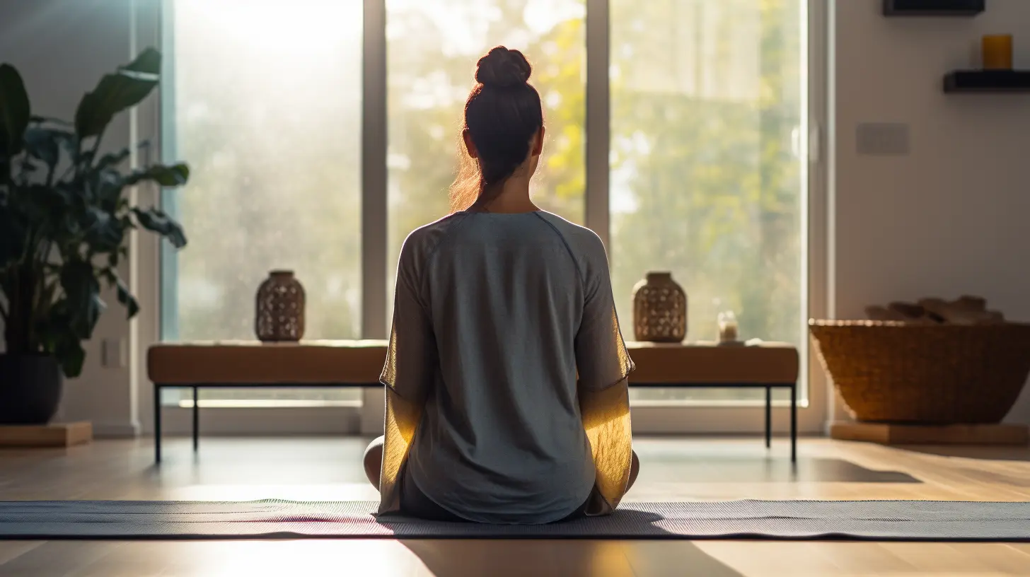 A woman meditating as part of her daily routine