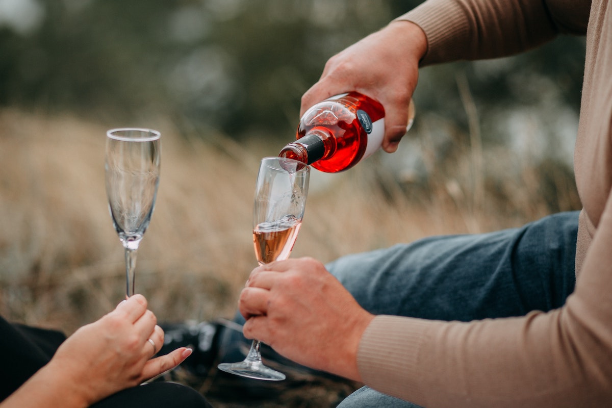 Couple drinking alcohol