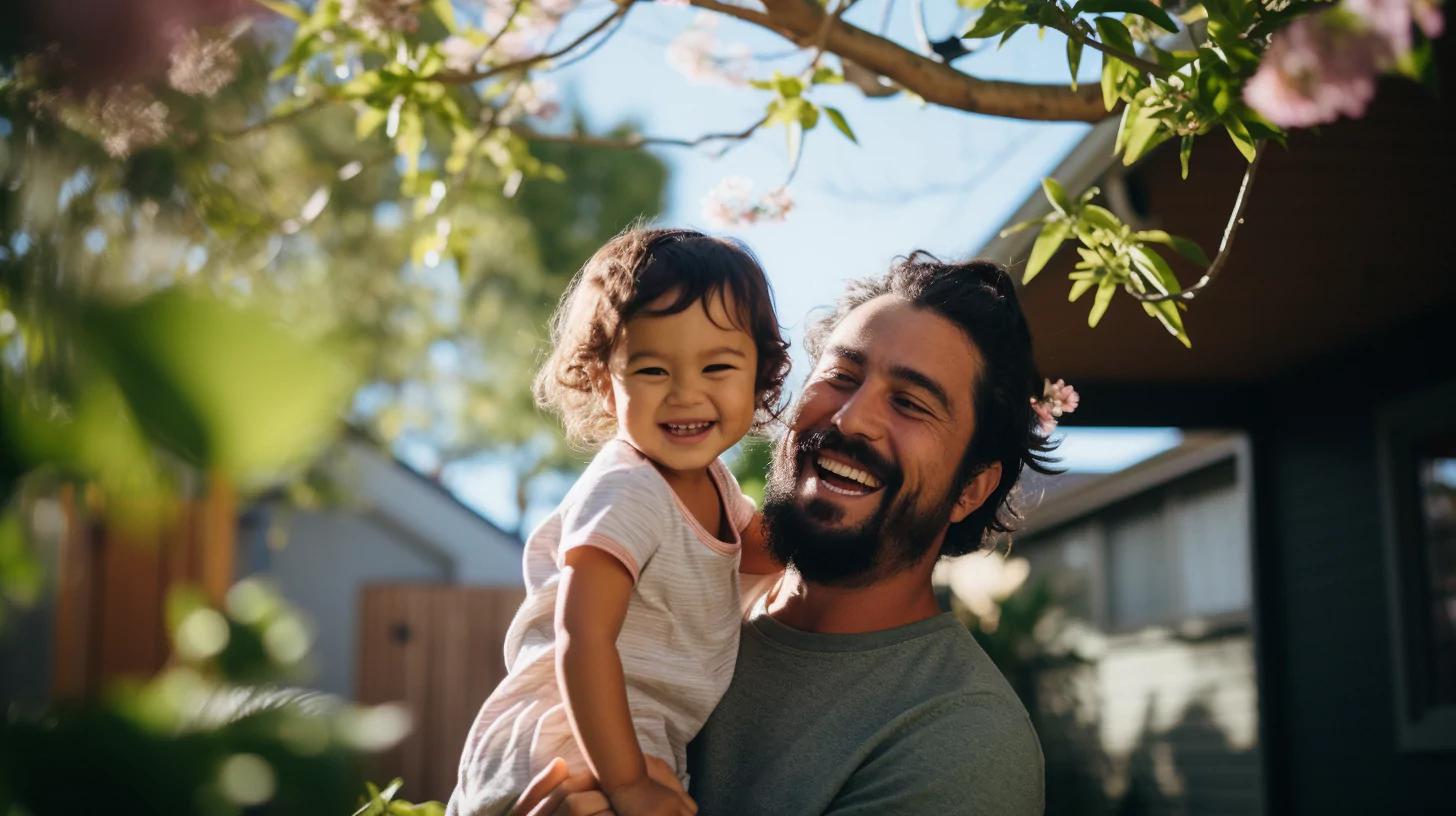 A father using his parenting skills with his daughter