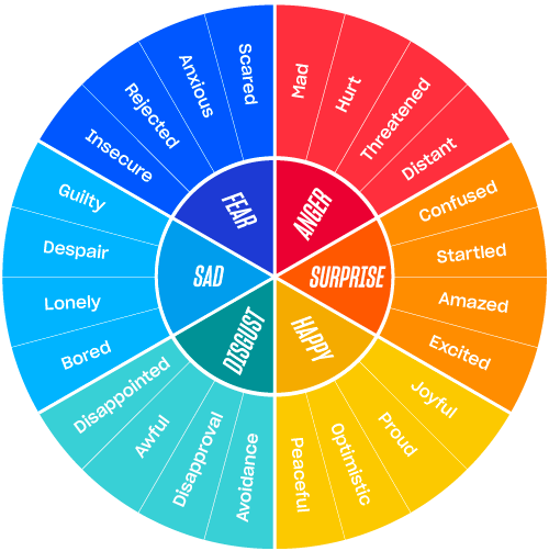 Feelings and emotions wheel