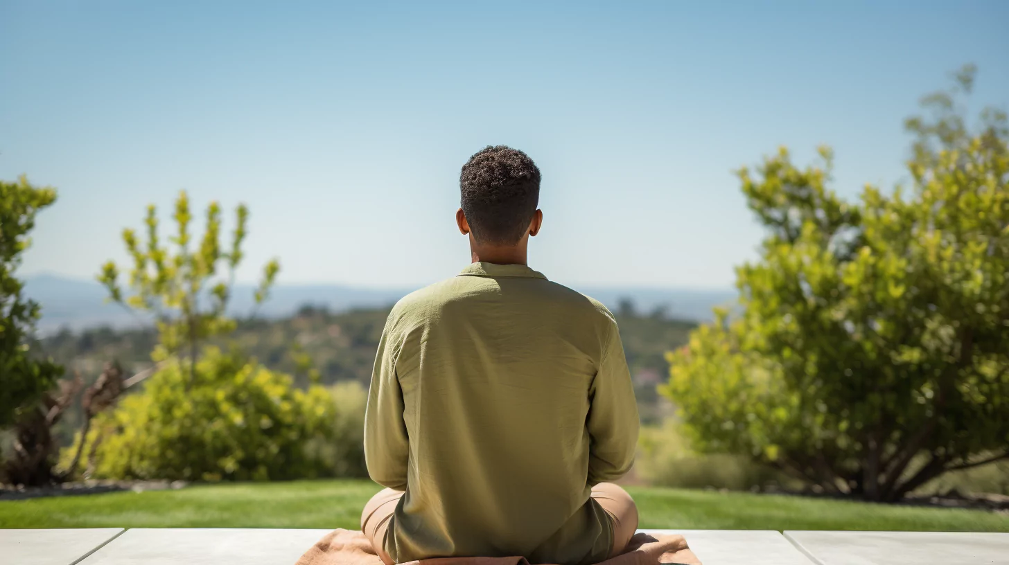 A man meditating for spiritual cleansing