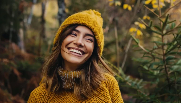 A happy woman with outdoors