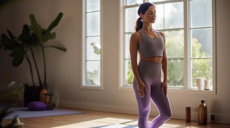 A woman doing her morning yoga routine