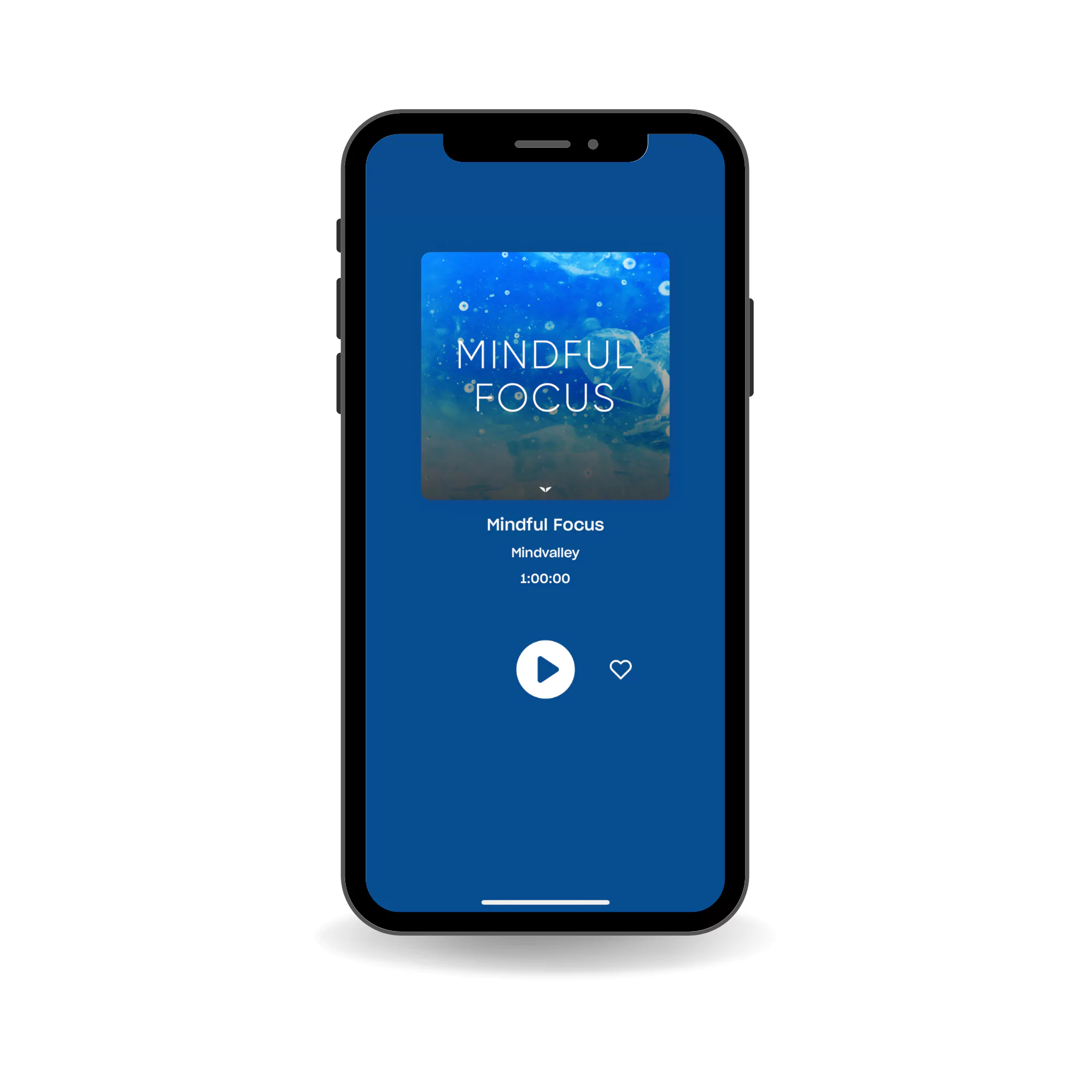 Mockup of Mindful Focus Meditation on the Mindvalley app