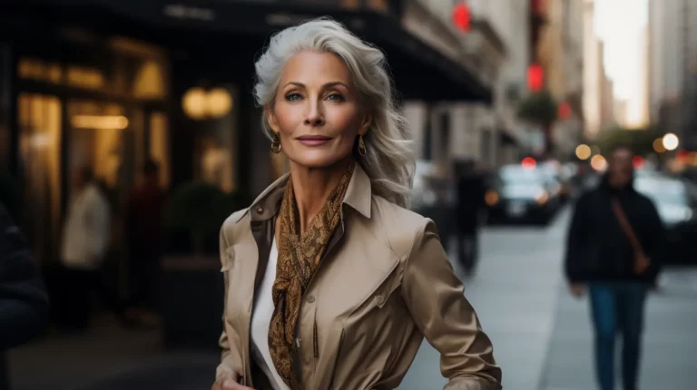 A woman with self-awareness walking on the city streets