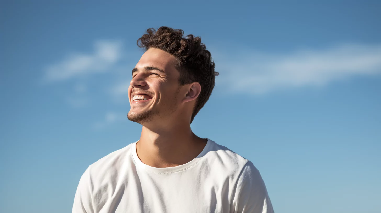 A man showing joy vs. happiness