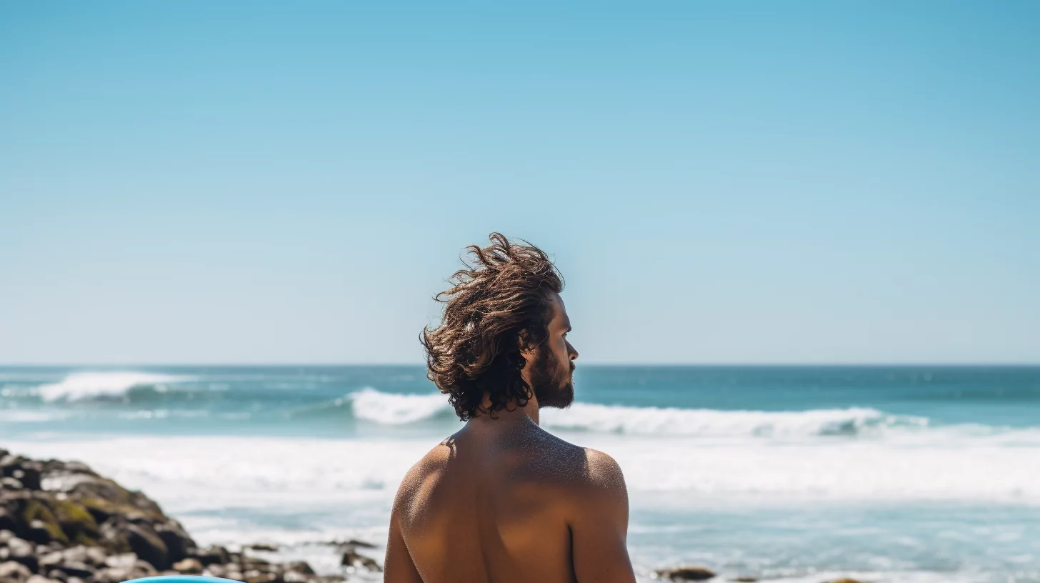 Man looking out into the sea and doing inner child work