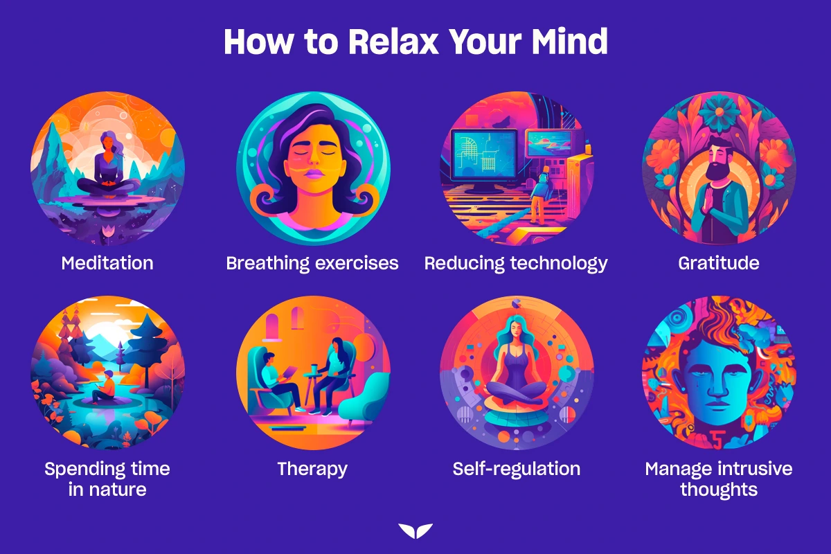 Graphic on how to relax your mind