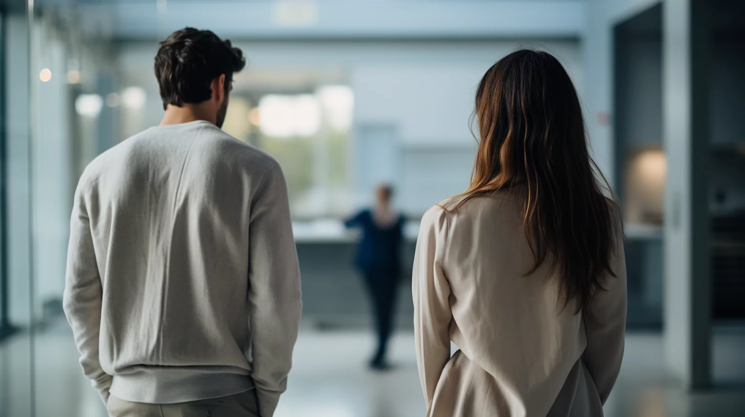 Couple standing at a distance due to their emotional triggers