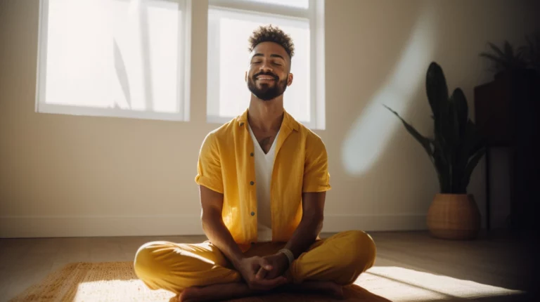 Man meditating as a way for mindfulness-based stress reduction