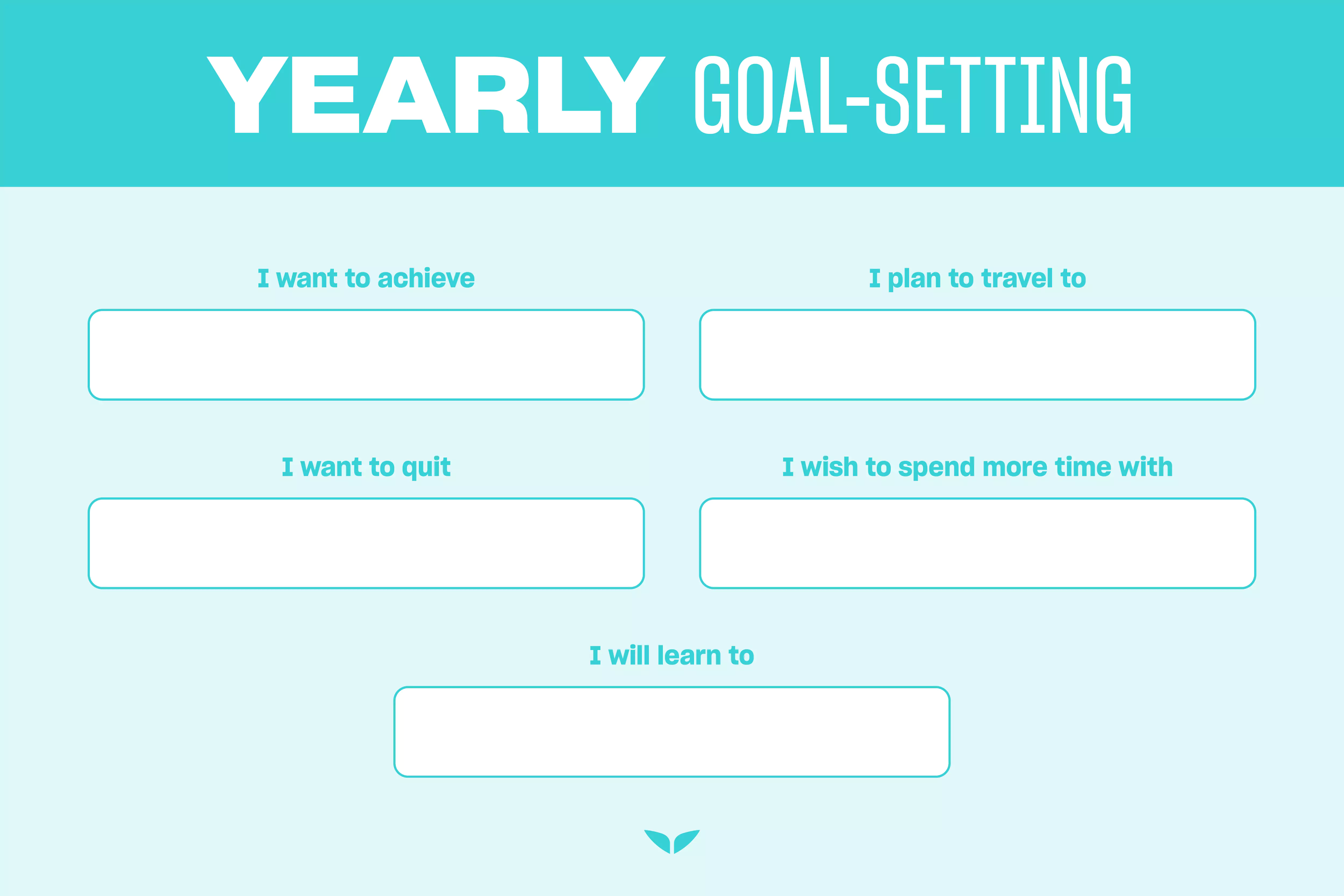 Goal-setting template by year