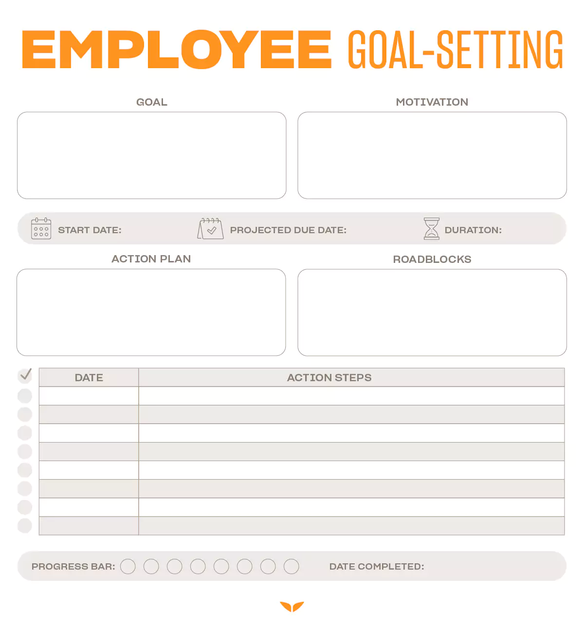 Goal-setting template for employees