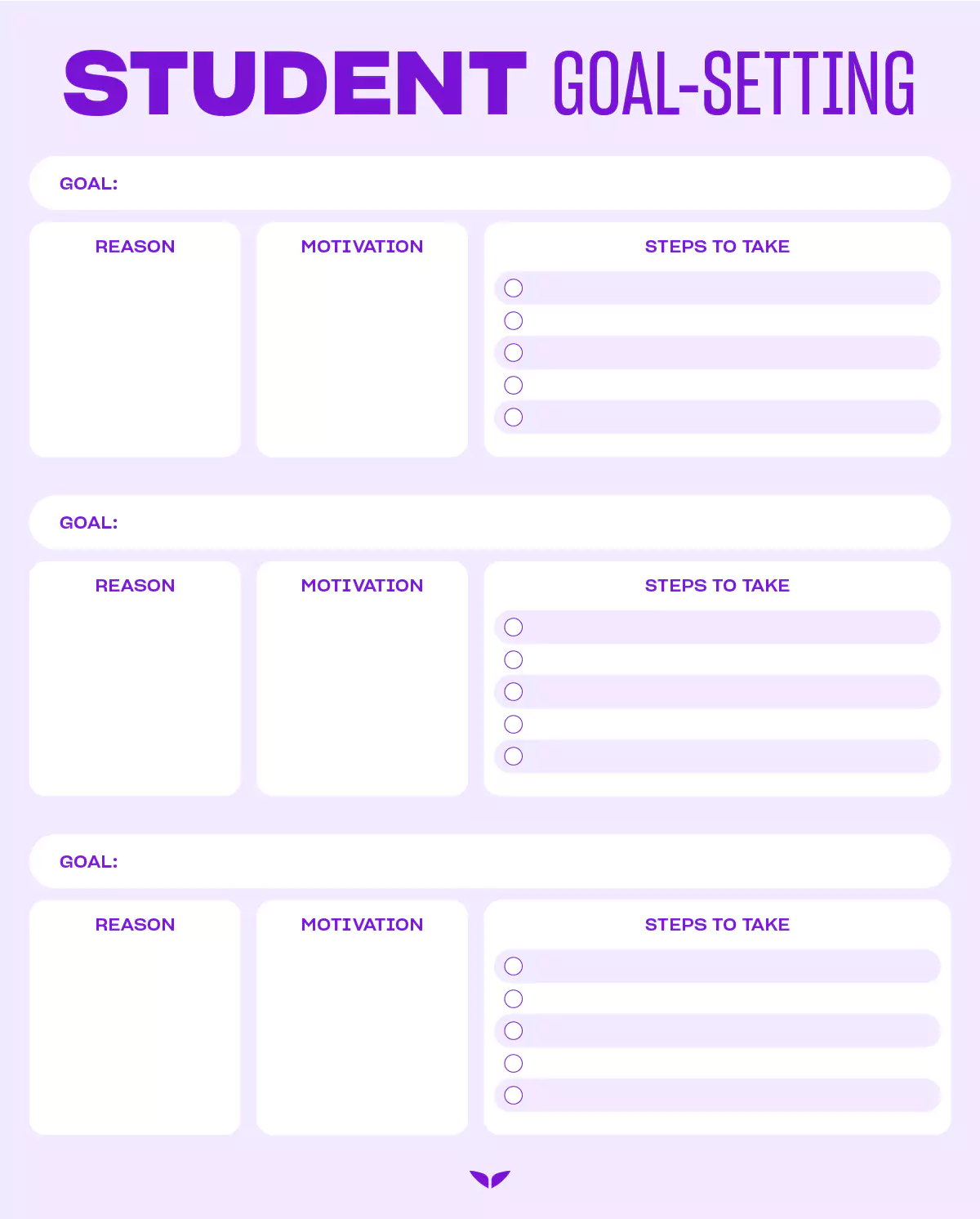 Goal-setting template for students