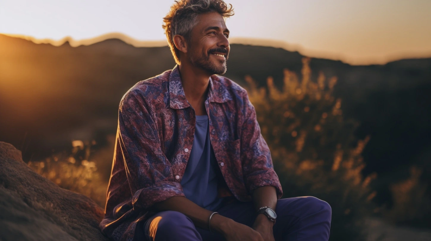 Man sitting outdoors and doing some self-introspection