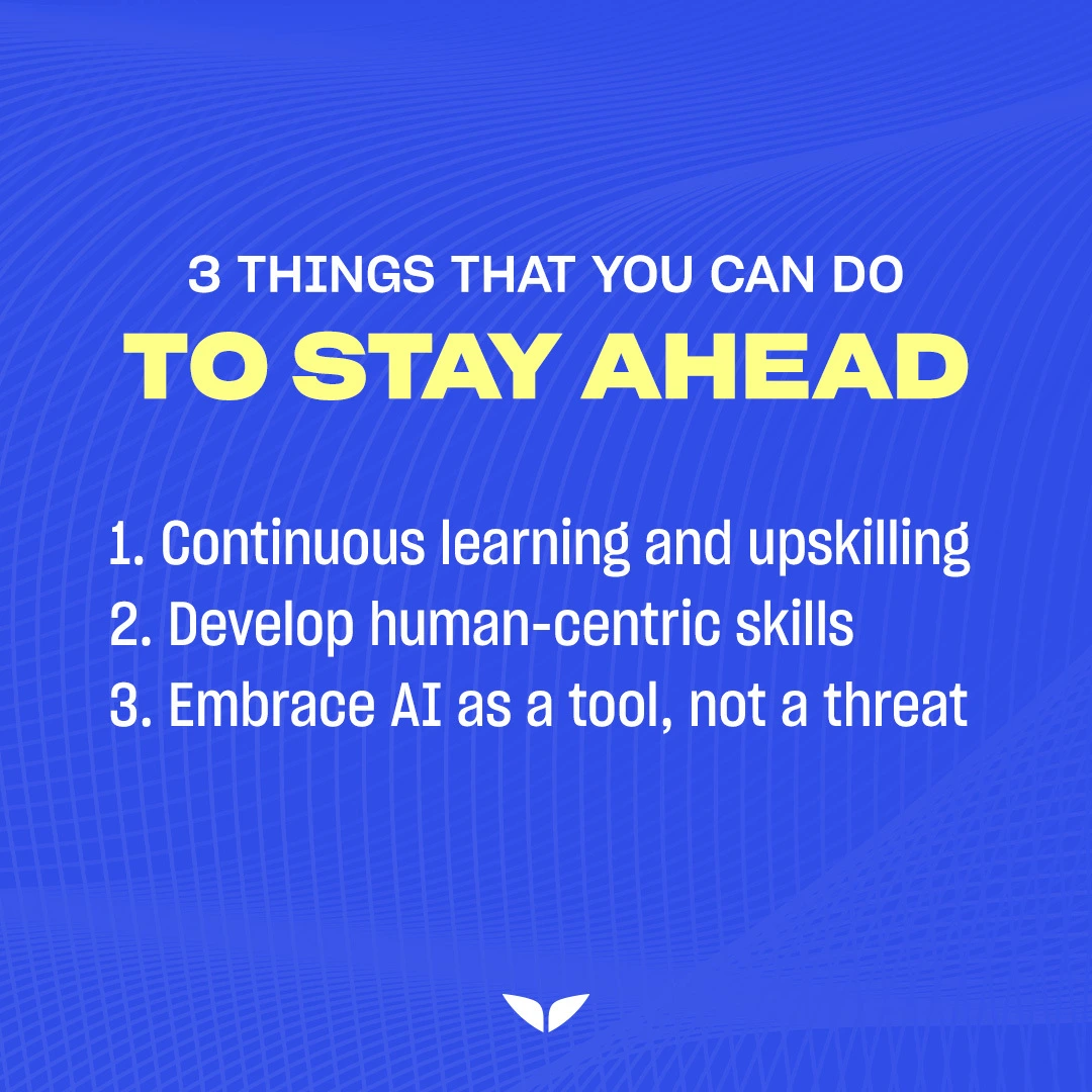 Graphic image on how to stay ahead of the AI revolution