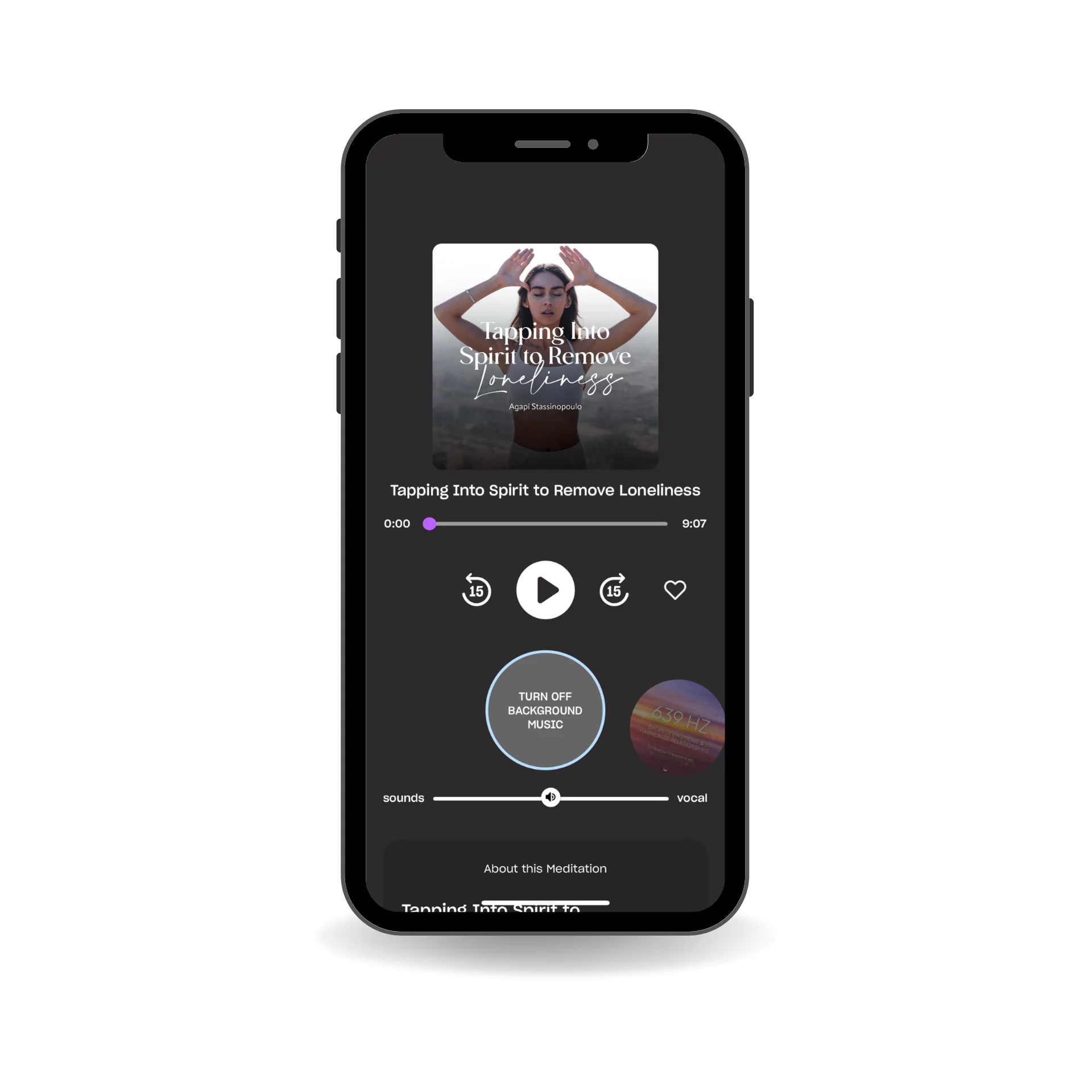 Meditation mockup of the Tapping Into Spirit to Remove Loneliness by Agapi Stassinopoulos