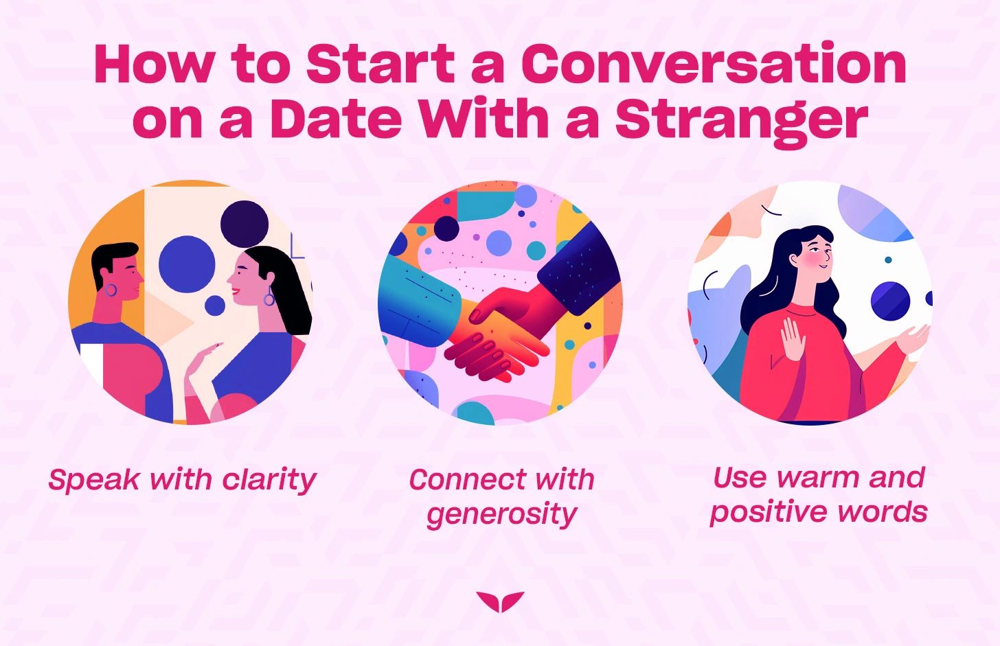 Graphics on how to start a conversation with a stranger