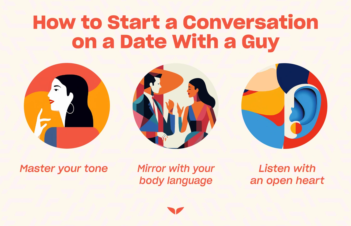 Graphics on how to start a conversation with a guy