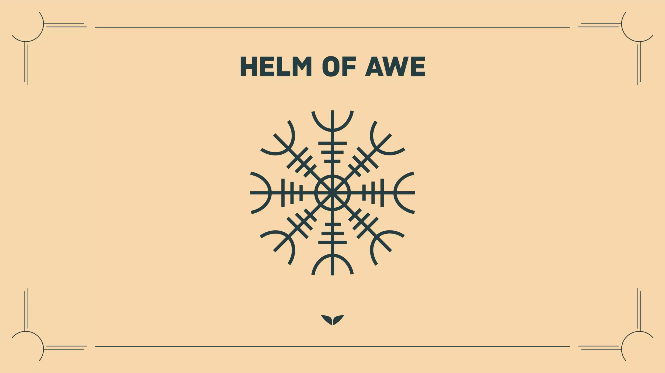 Custom graphic of the spiritual symbol, Helm of Awe