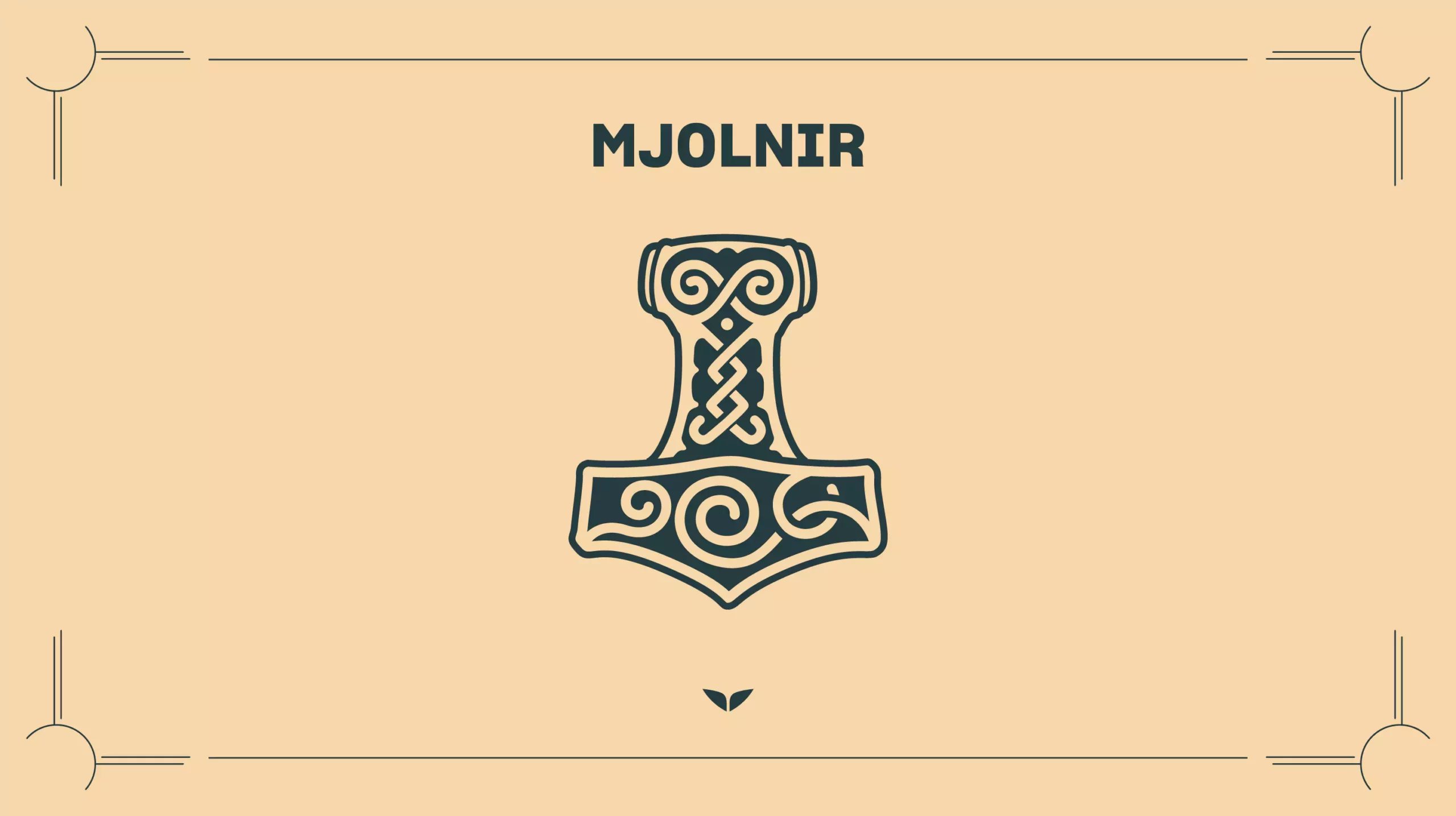 Custom graphic of the spiritual symbol, Mjolnir