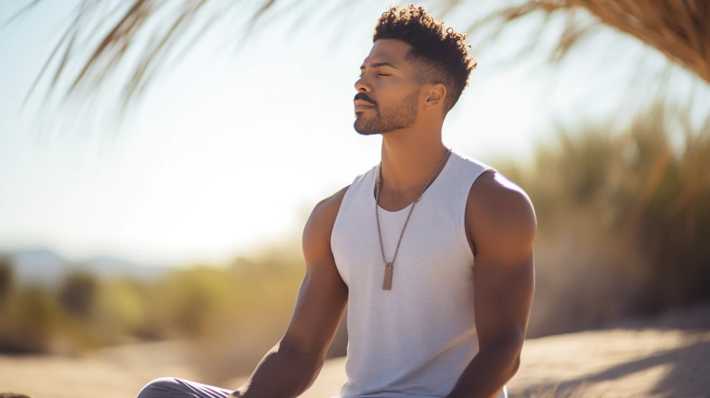 A man meditating to om shanti