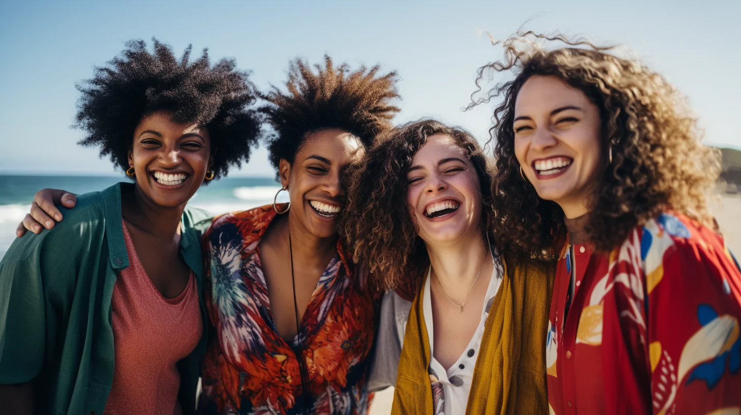 A group of women representing the female body types