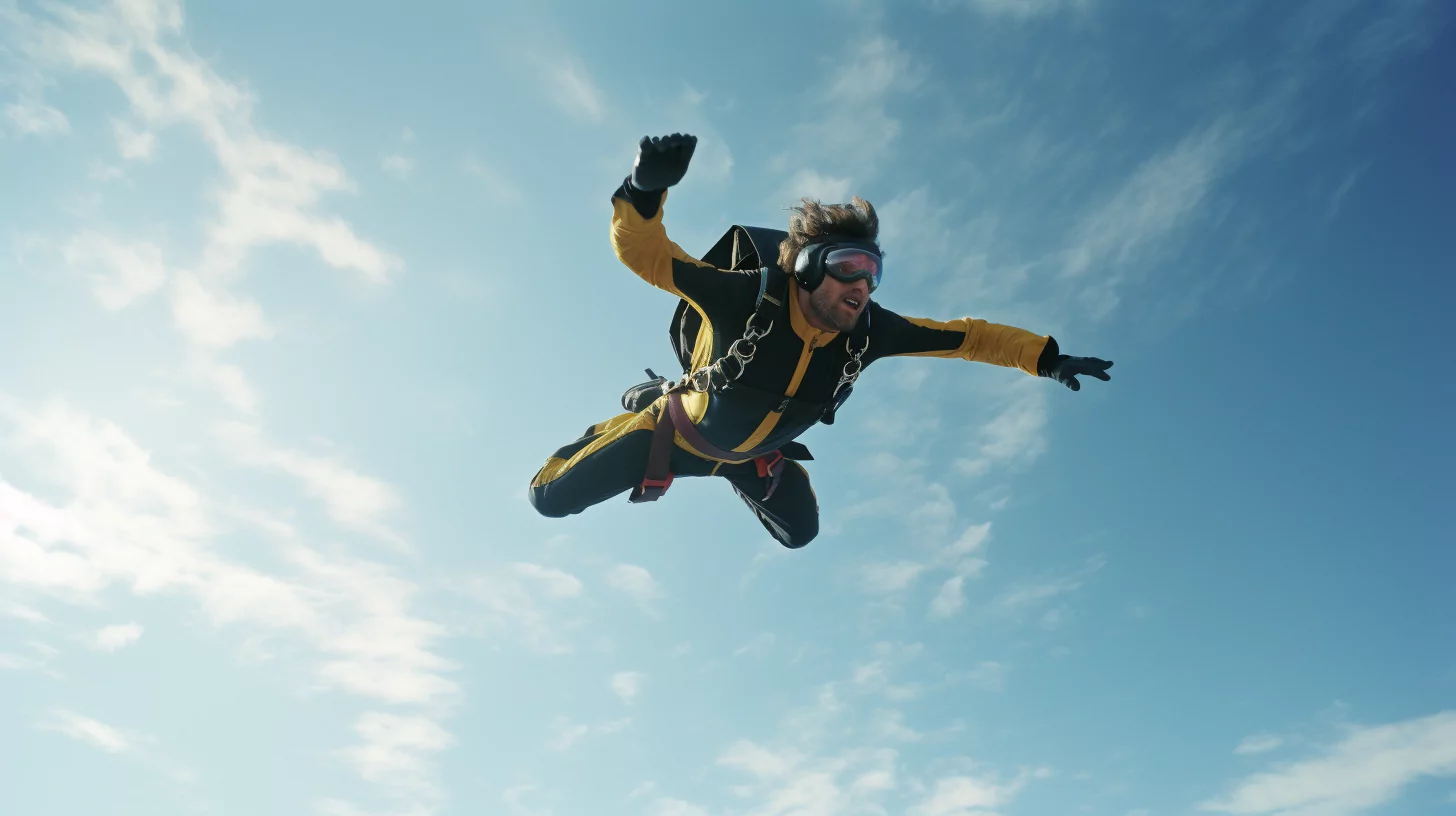 A man sky diving