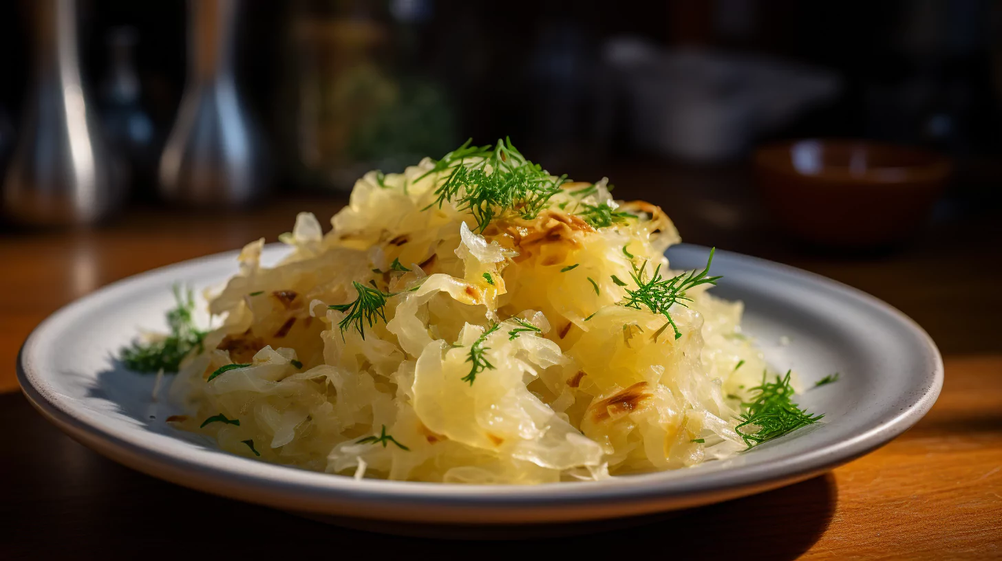 A plate of sauerkraut