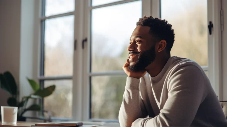 A man thinking about his end goal